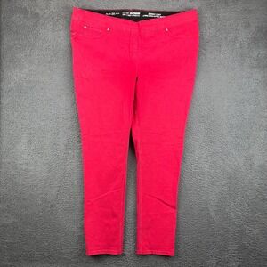 Luxe Denim‎ Pink Skinny Cuff Pull On Jeans Plus 3X 24-26 4 Way Stretch 9529